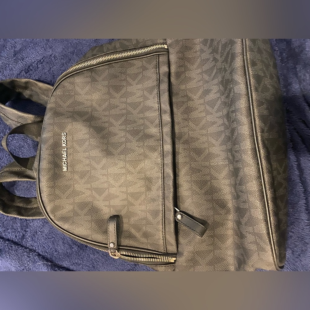 Michael Kors small black logo backpack
